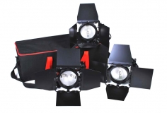 3 Stck Video Dauerlichtlampen 800W inklusive Transporttasche, fokussierbar mit Abschirmklappen