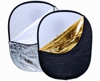 Reflektor oval, 110 x 168cm, 5in1 wei, schwarz, silber, gold, diffusor